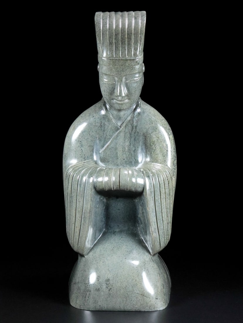 A Rare Hetian Jade Noble Figure Statue: A Rare Hetian Jade Noble Figure Statue,Han Dynasty, China,Size:27cmx21cmx52cm, Weight:27500g ?????,????