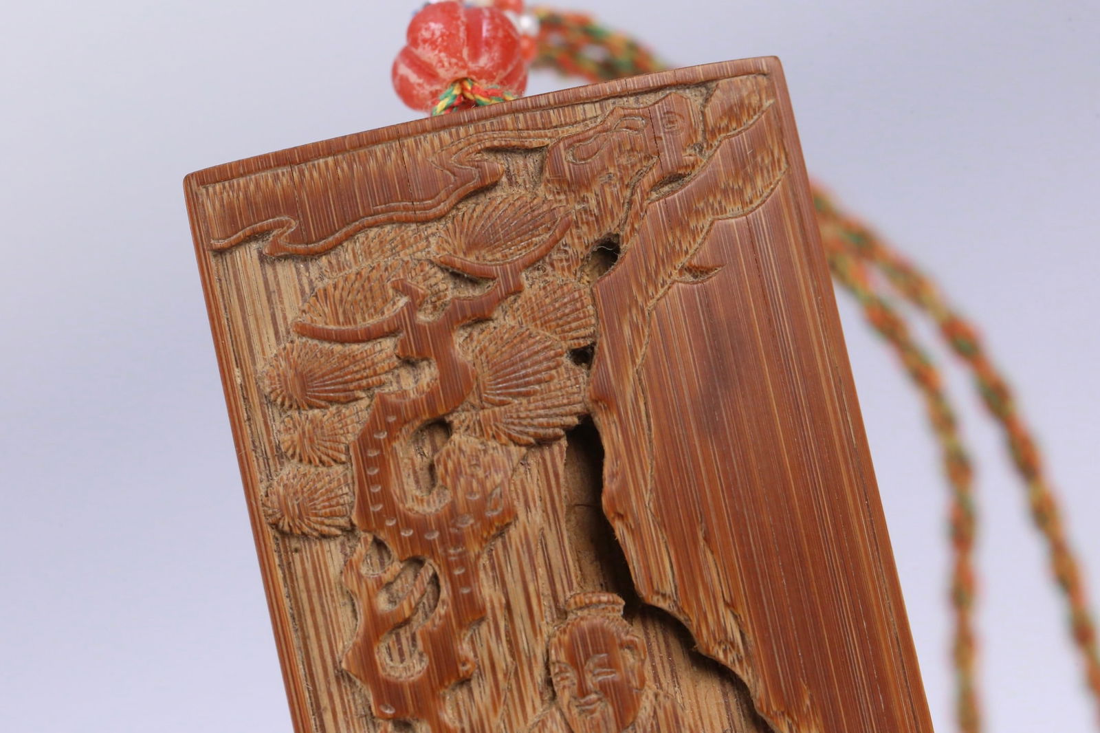 A Exquisite Bamboo Carved Figures Pattern Brand - 5