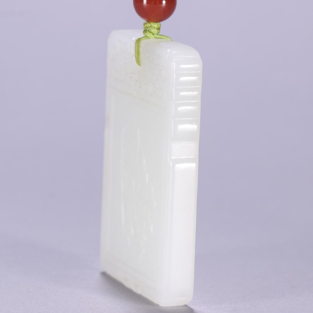 A Exquisite Hotan Jade Figures Pattern Jade Pendant - 3