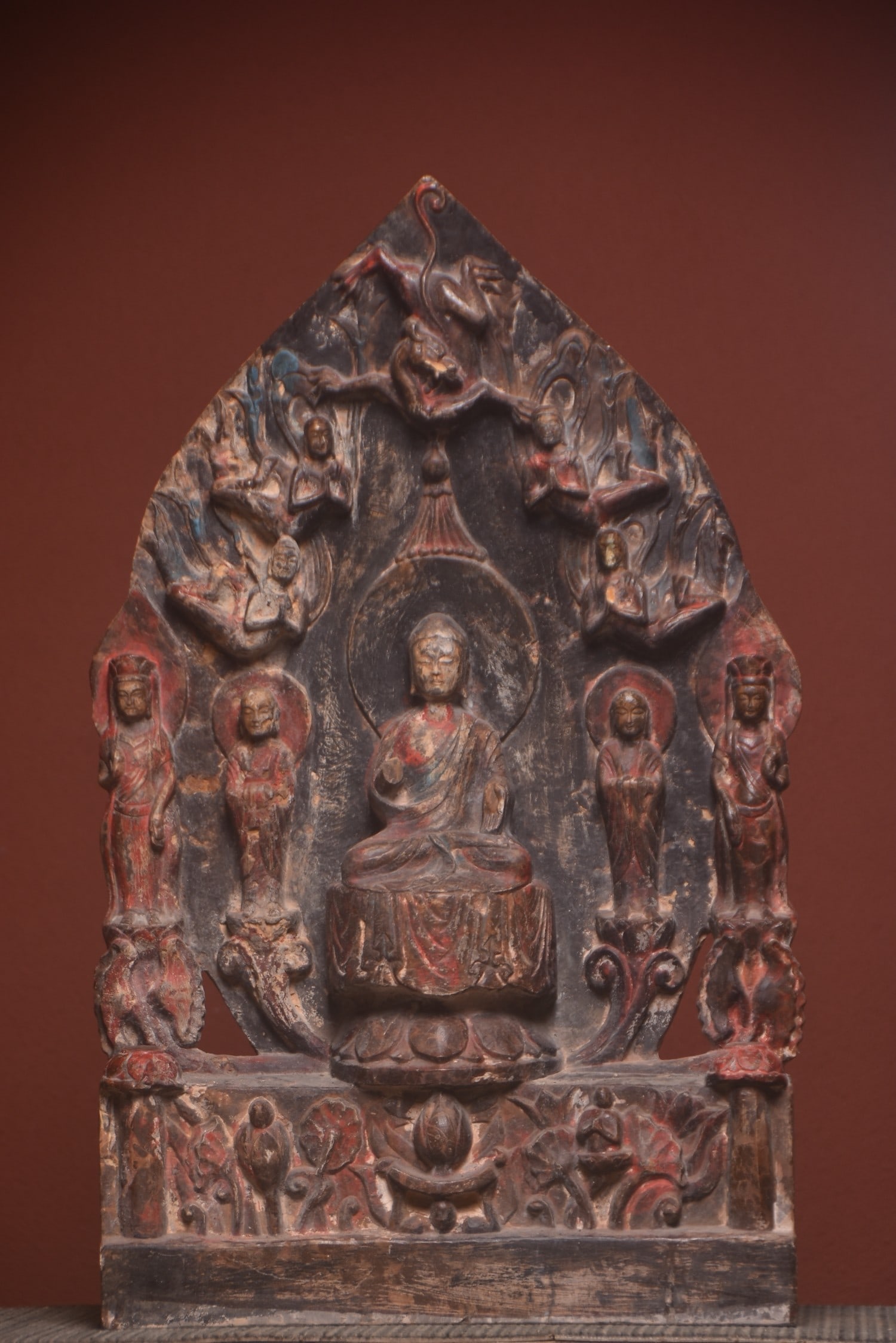 A Exquisite Limestone Buddhist Niche: A Exquisite Limestone Buddhist Niche,Qing Dynasty, China,Size:49cmx19cmx82cm ?????,????