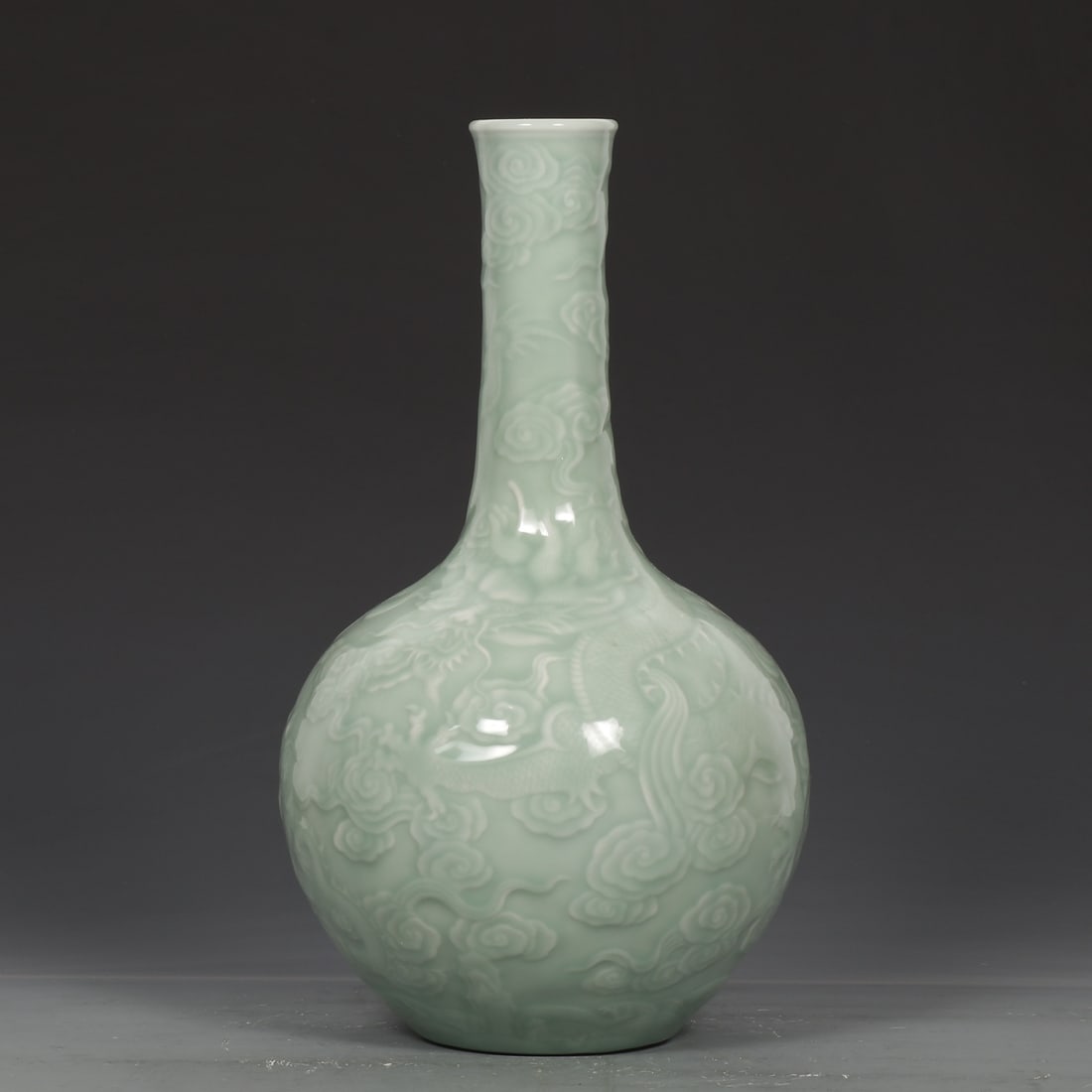 A Exquisite Celadon Glazed Dragon Pattern Vase (1 of 8)