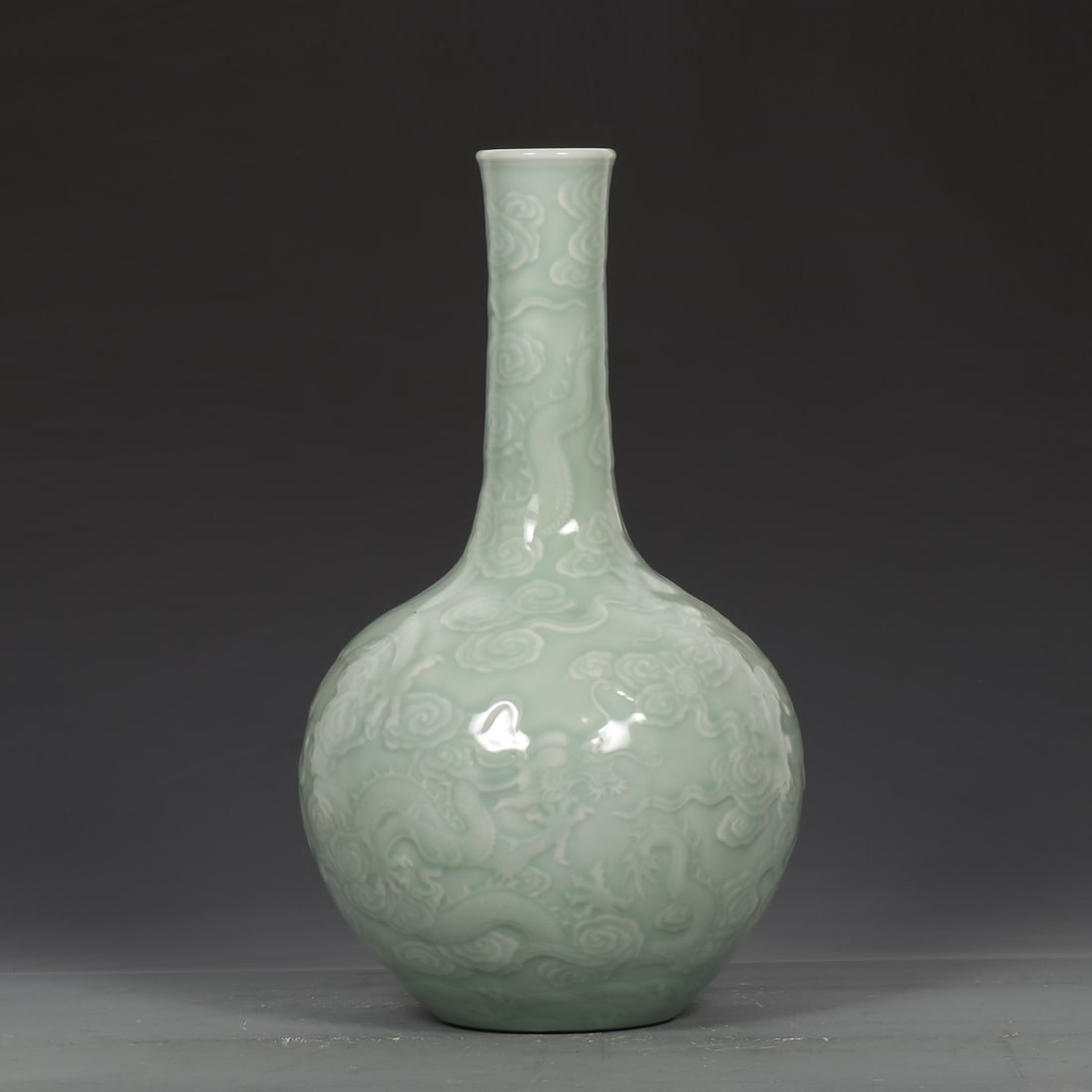 A Exquisite Celadon Glazed Dragon Pattern Vase - 4