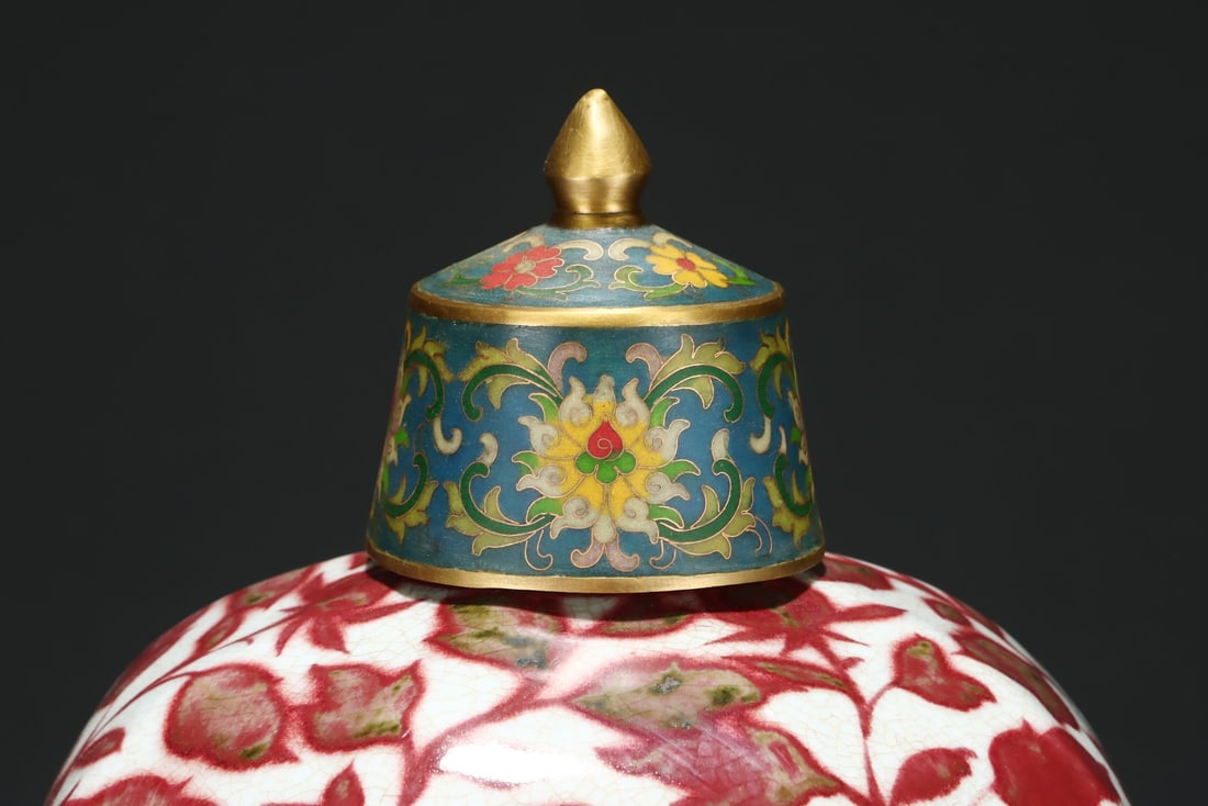 A Exquisite Underglaze-Red Flower Pattern Vase - 6