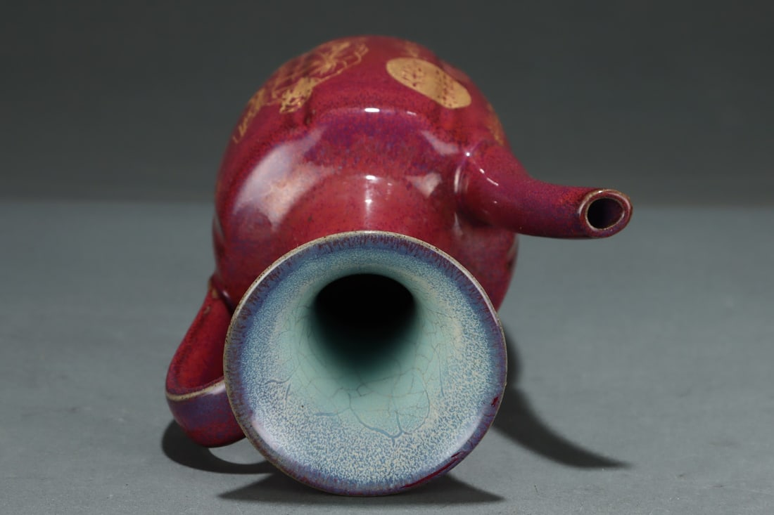 A Exquisite Jun yao Painted Gold Figures Pattern Ewer - 7