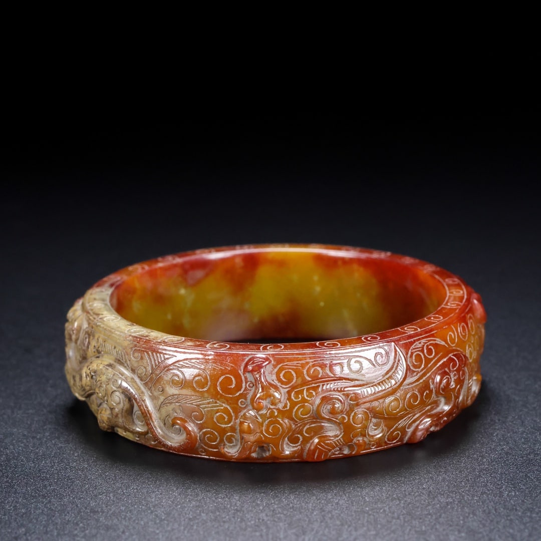 A Rare Hetian Jade Bracelets: A Rare Hetian Jade Bracelets,Han Dynasty, China,Size:6.3cm, Weight:95g ?????,????