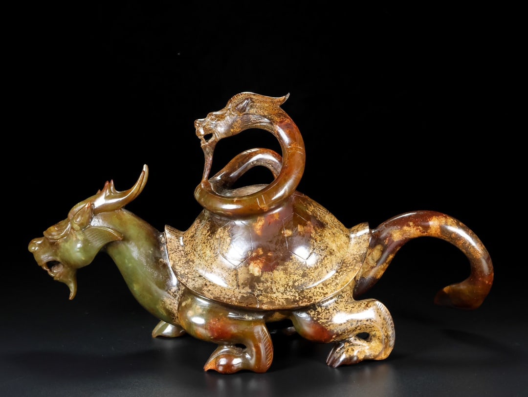 A Rare Hetian Jade Dragon Turtle - 6