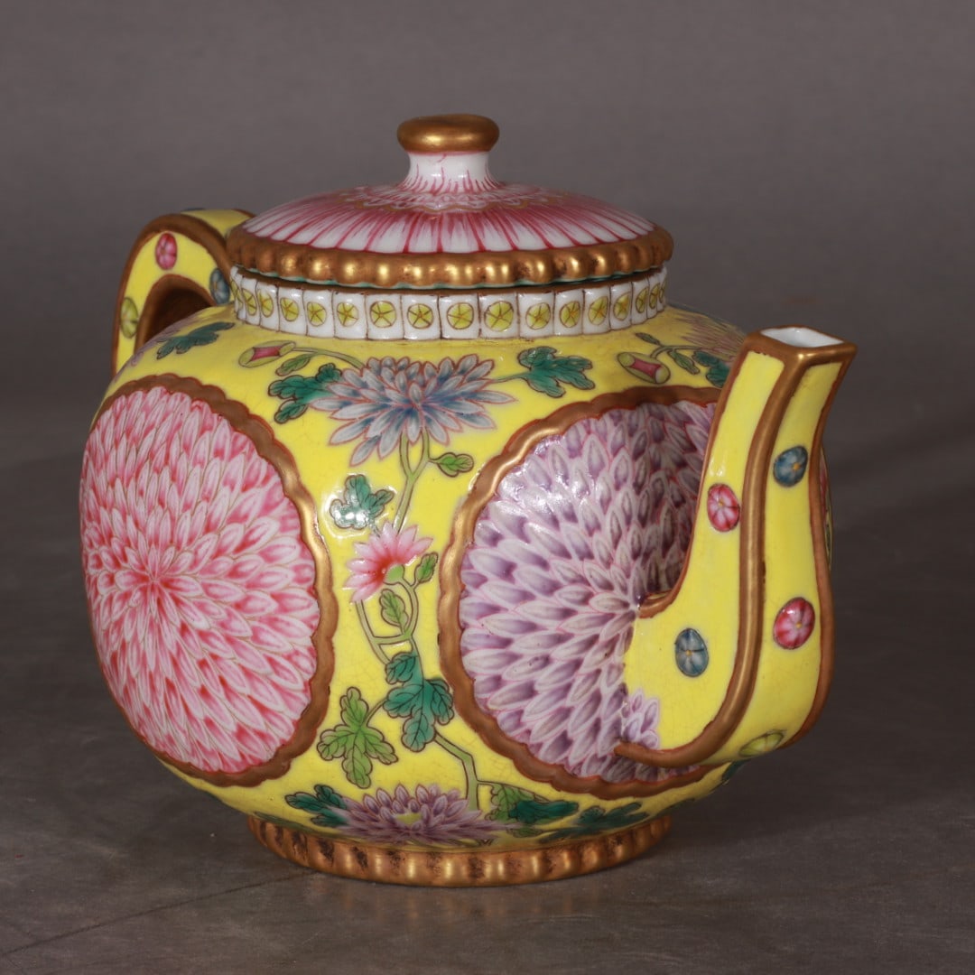 A Exquisite Enamel Painted Gold Flower Pattern Ewer - 5