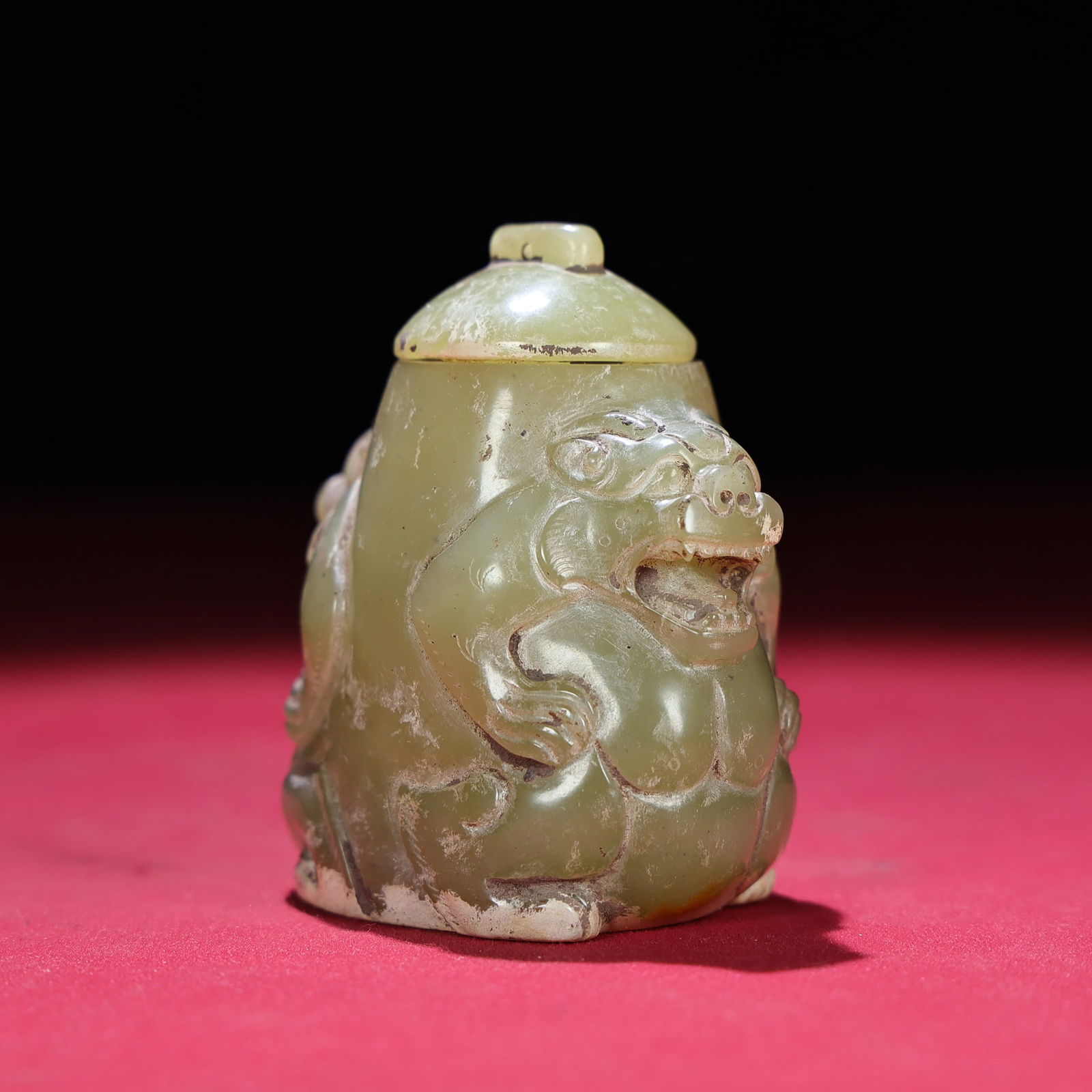 A Exquisite Hetian Jade Bear-Shaped Jar - 2