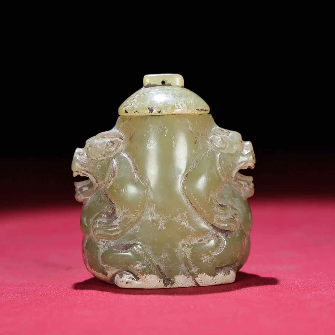 A Exquisite Hetian Jade Bear-Shaped Jar - 3