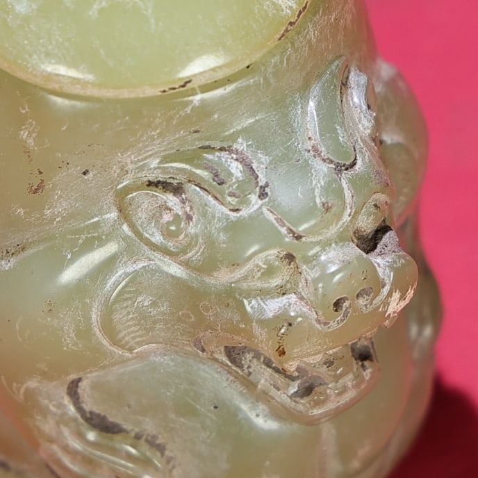 A Exquisite Hetian Jade Bear-Shaped Jar - 5