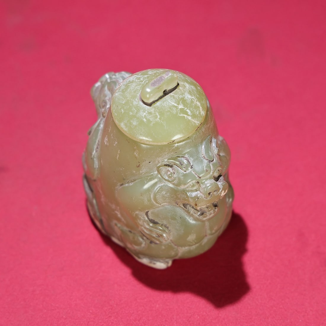 A Exquisite Hetian Jade Bear-Shaped Jar - 7