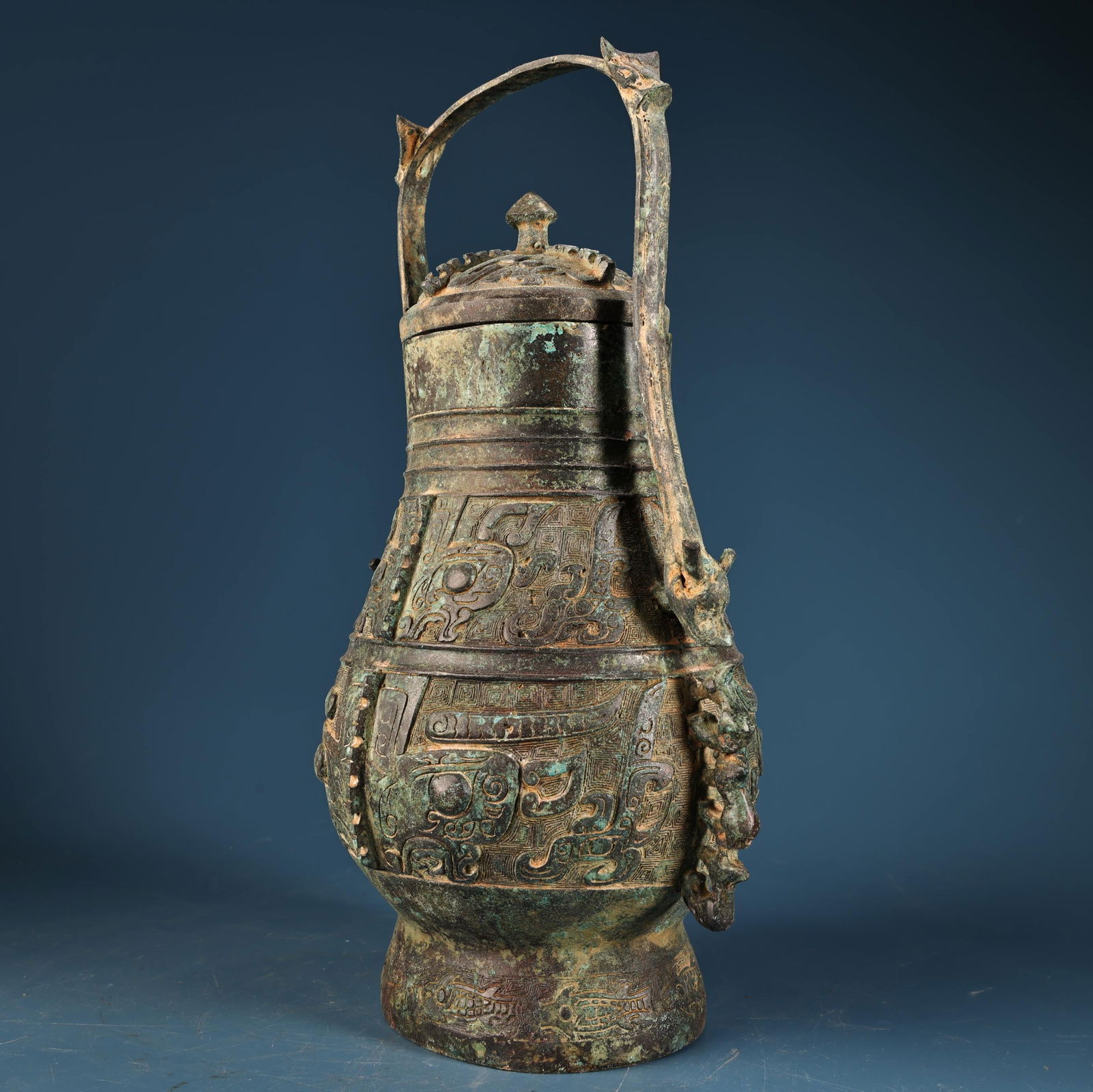 A Exquisite Bronze Handled Beam Longevity Pattern Ewer - 2