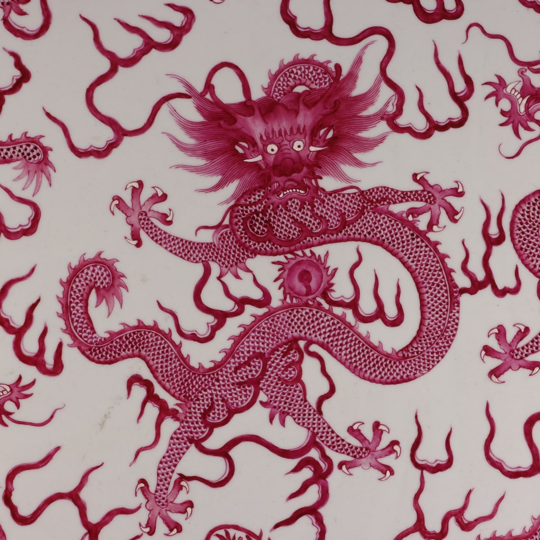 A Exquisite Famille-Rose Ruby Red Dragon Pattern Plate - 2