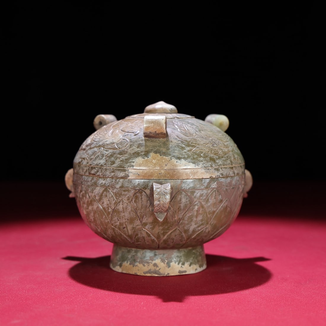 A Exquisite Hetian Jade Tiger Pattern Jar - 6
