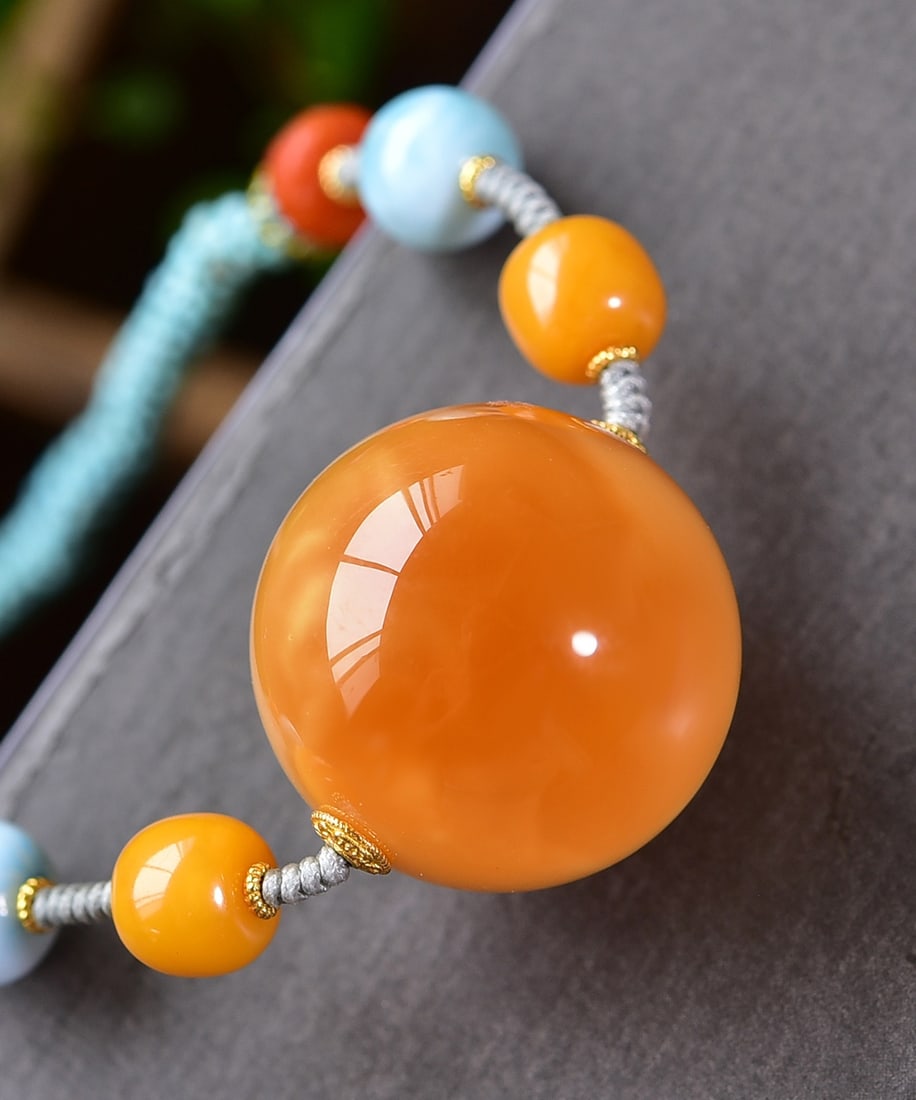 A Exquisite Amber Multiple Treasures Necklace - 3