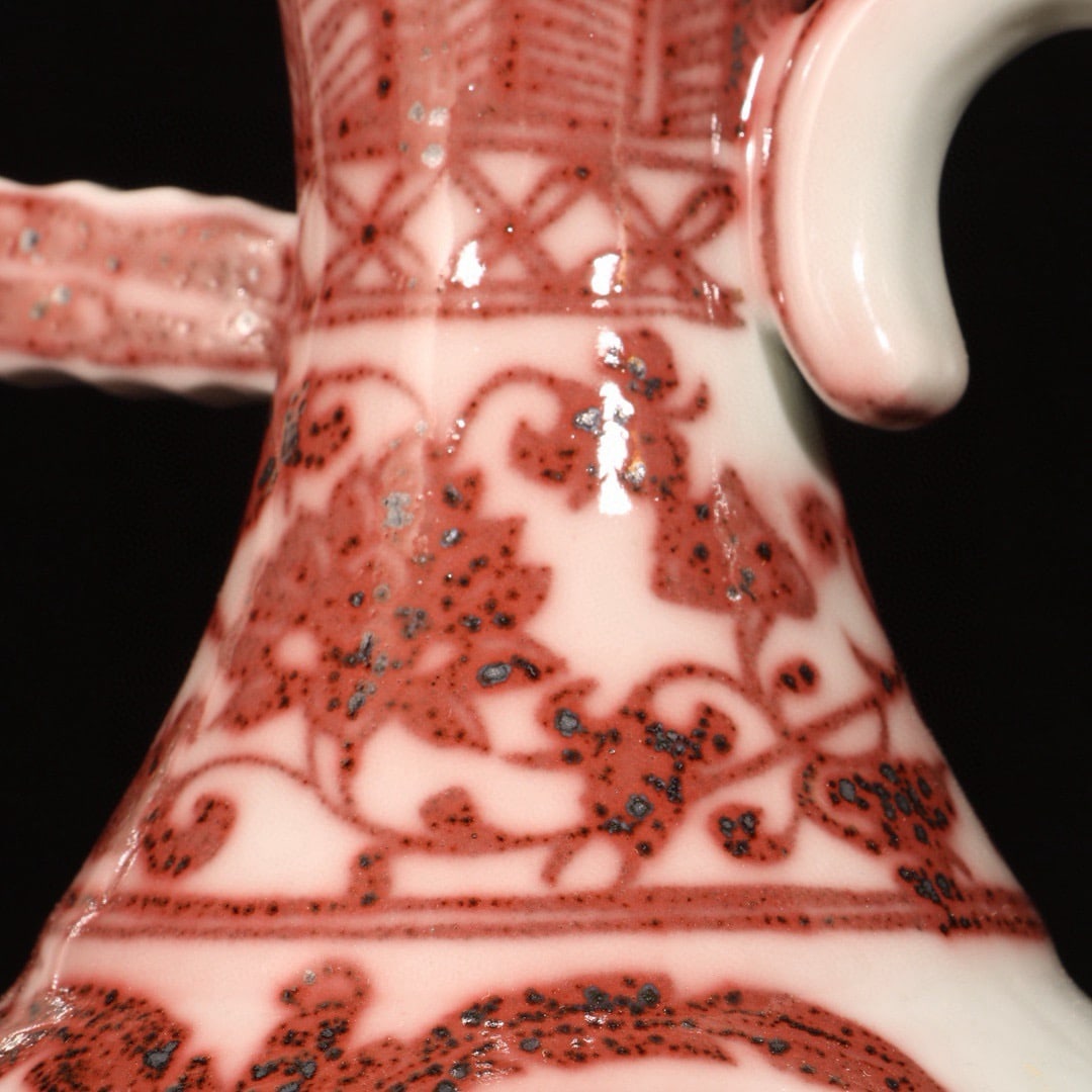 An Exquisite Underglaze-Red Banana Leaf Pattern Ewer - 7
