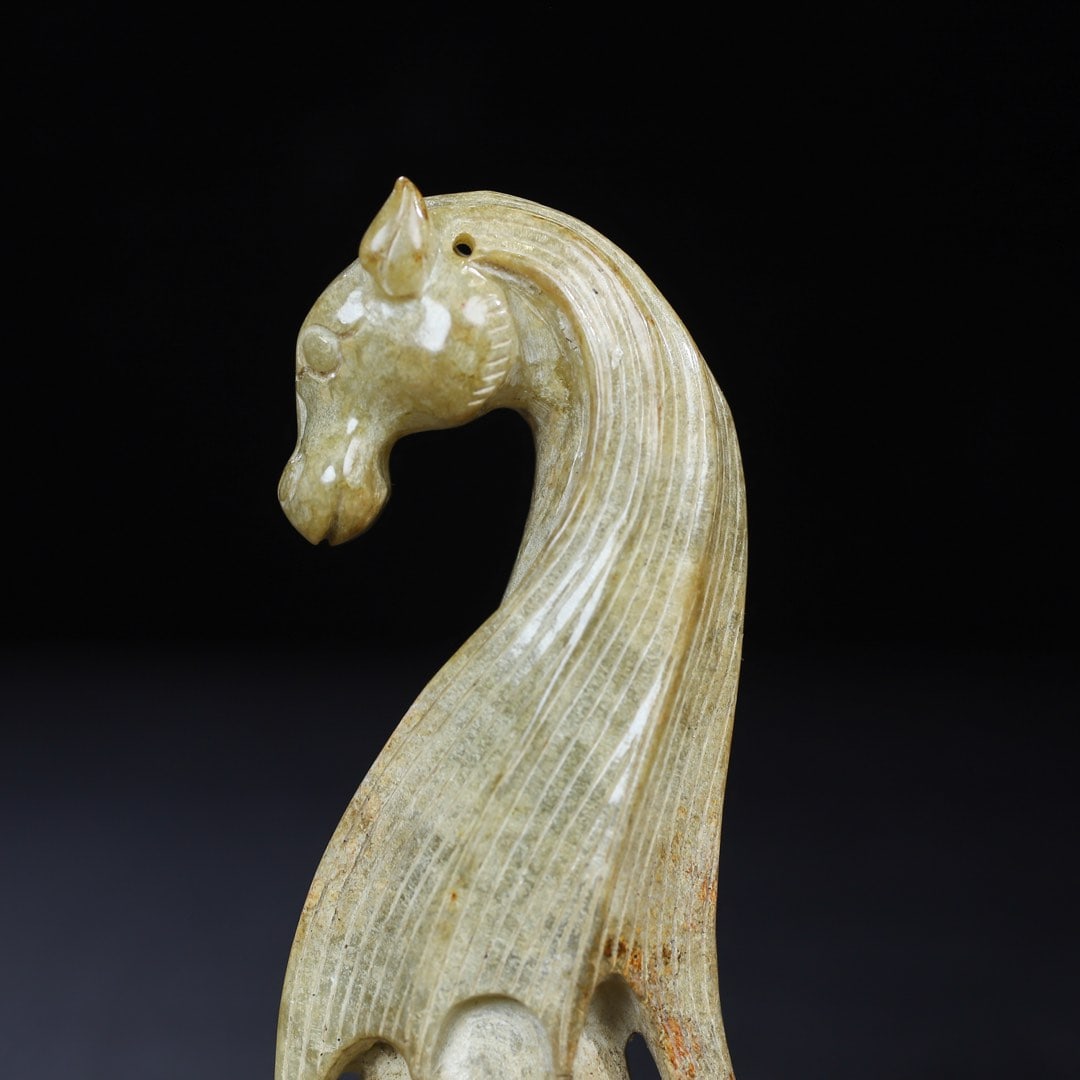 An Exquisite White Jade Horse Pattern Spoon - 2