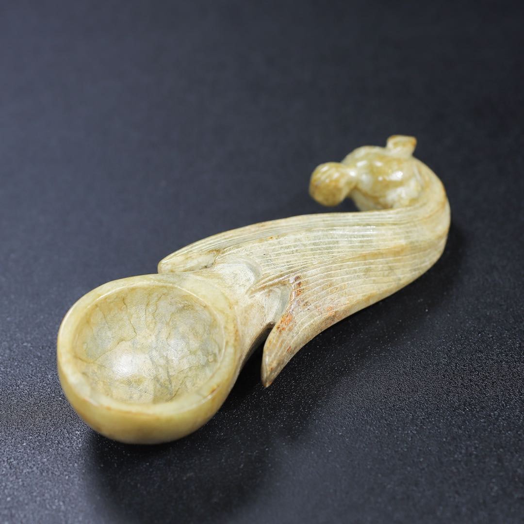 An Exquisite White Jade Horse Pattern Spoon - 8