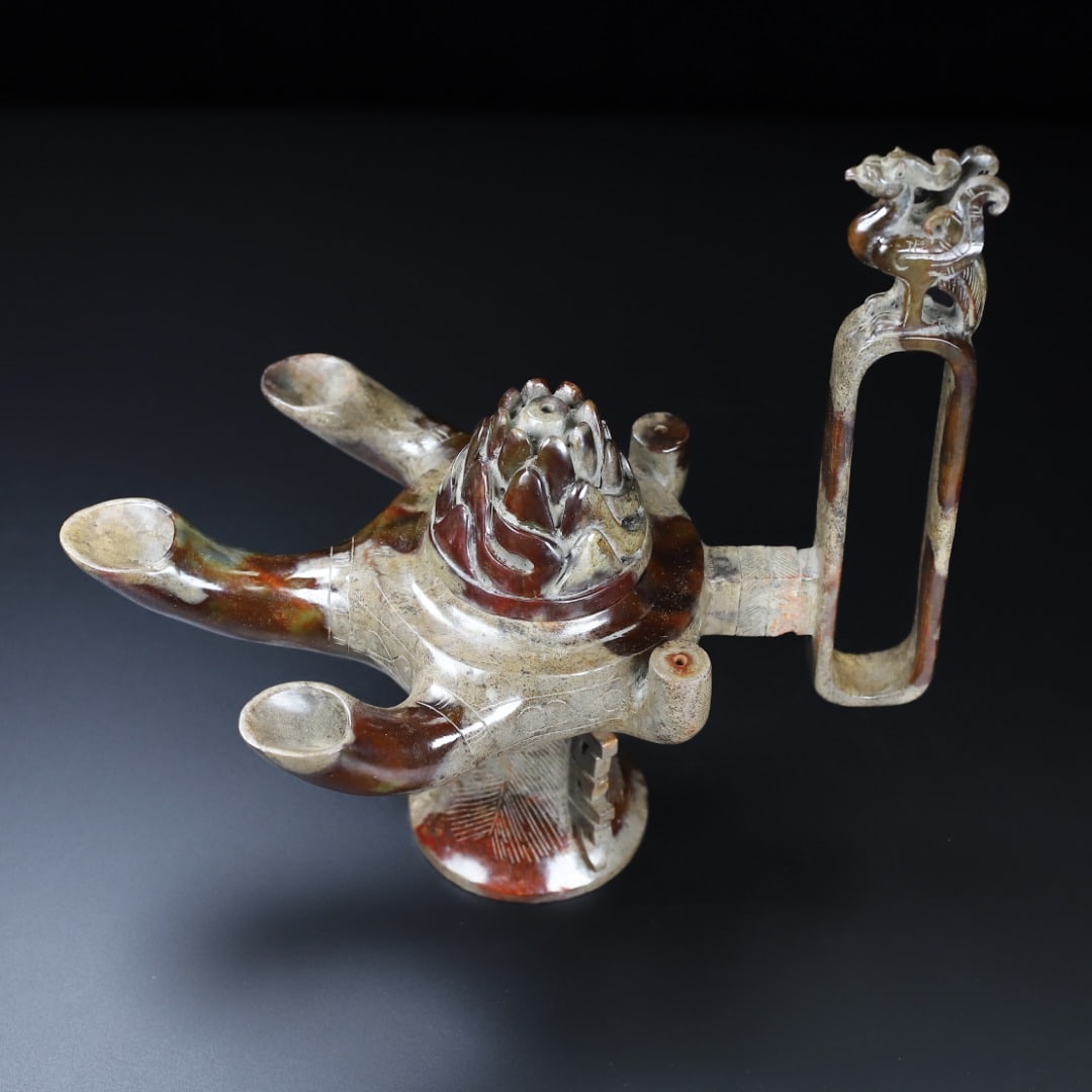 An Exquisite Archaic Jade Phoenix Pattern Censer - 2