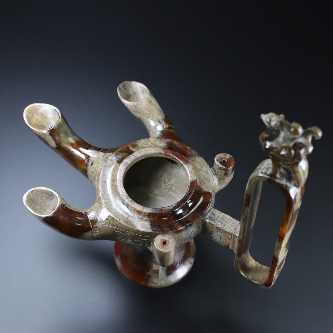 An Exquisite Archaic Jade Phoenix Pattern Censer - 4