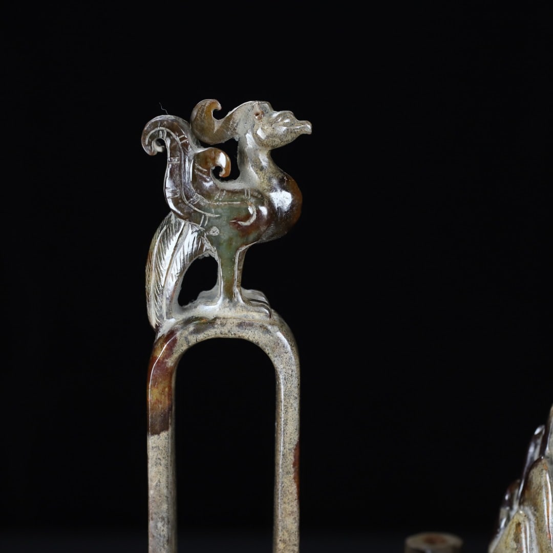 An Exquisite Archaic Jade Phoenix Pattern Censer - 7