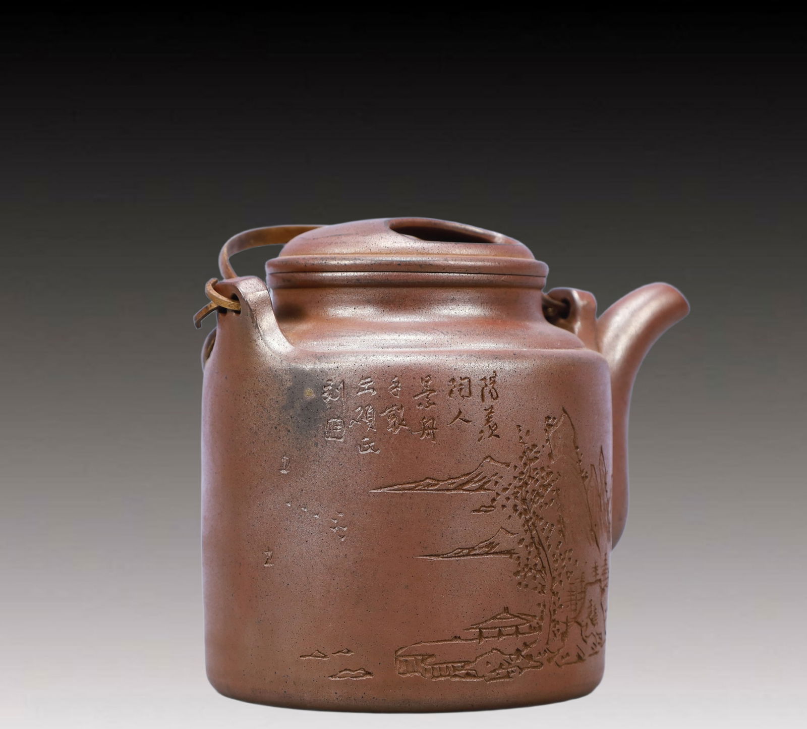 A Rare Purple Sands Landscape Pattern Teapot - 2