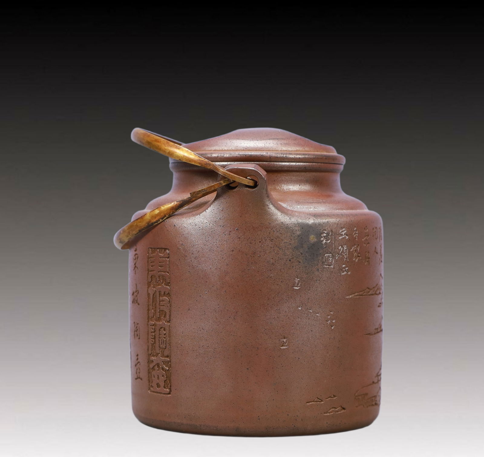 A Rare Purple Sands Landscape Pattern Teapot - 3