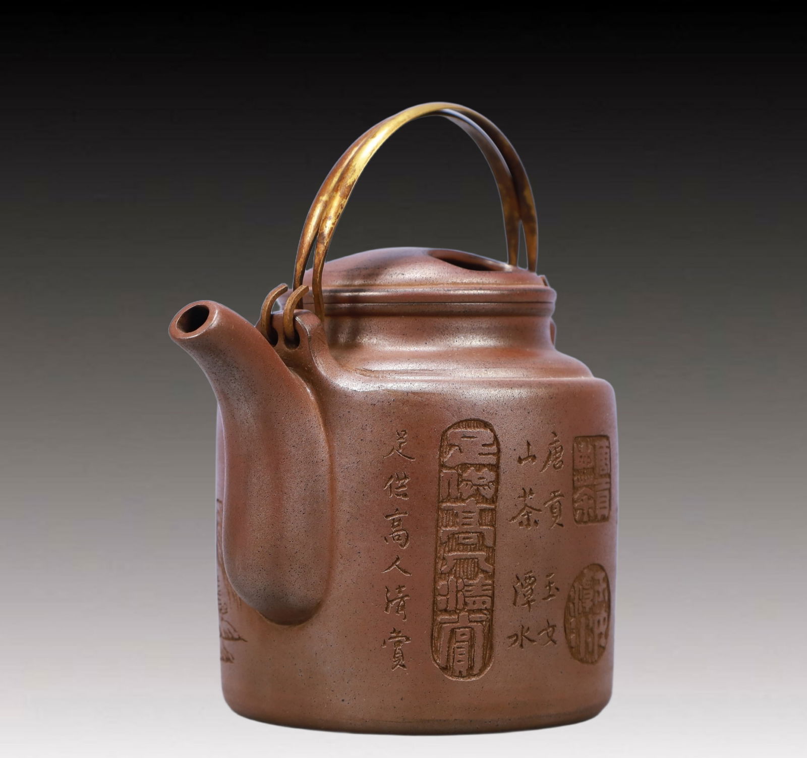 A Rare Purple Sands Landscape Pattern Teapot - 6