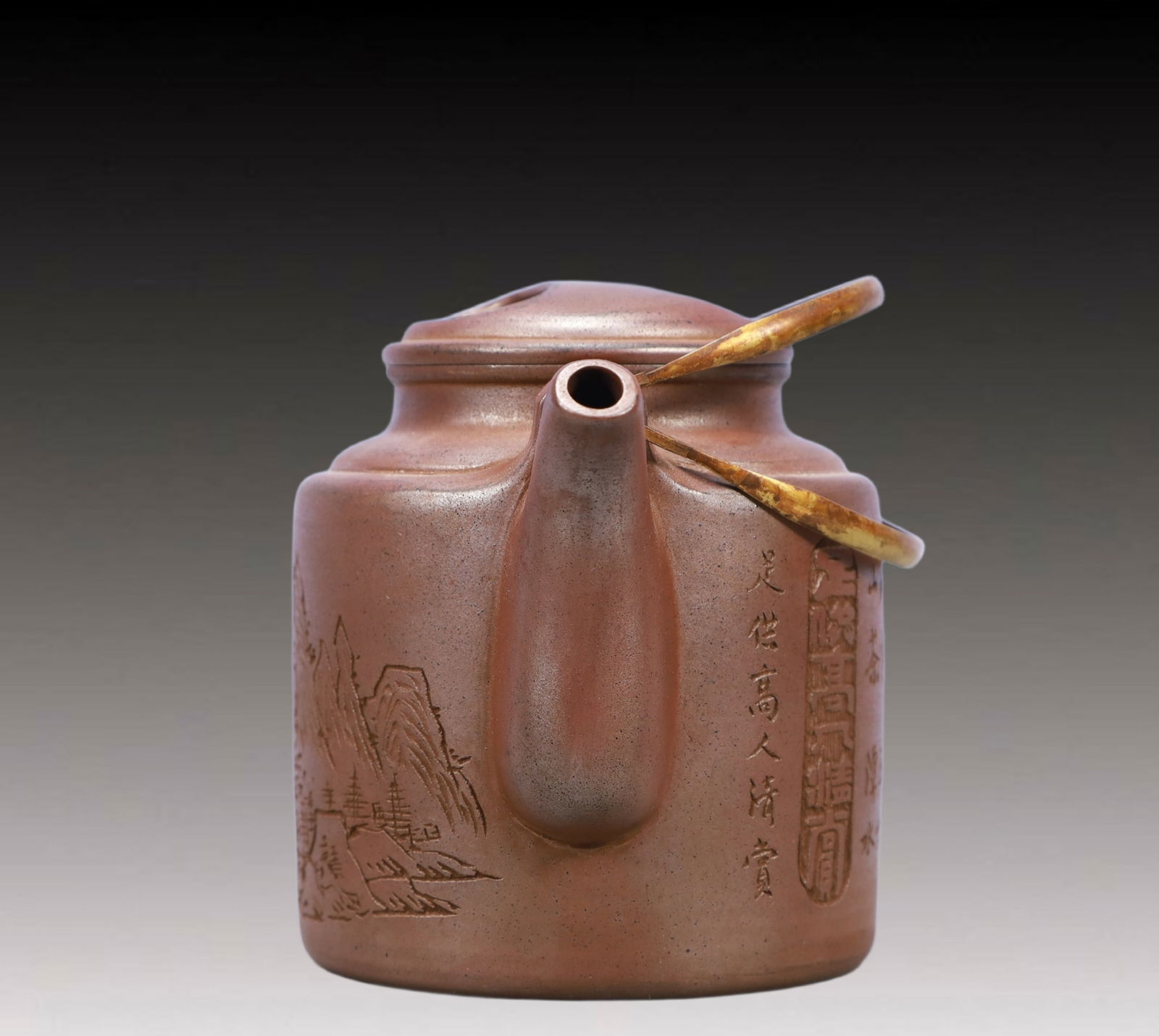 A Rare Purple Sands Landscape Pattern Teapot - 7