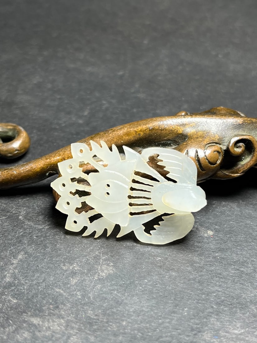 An Exquisite White Jade Phoenix Pattern Ornament - 4