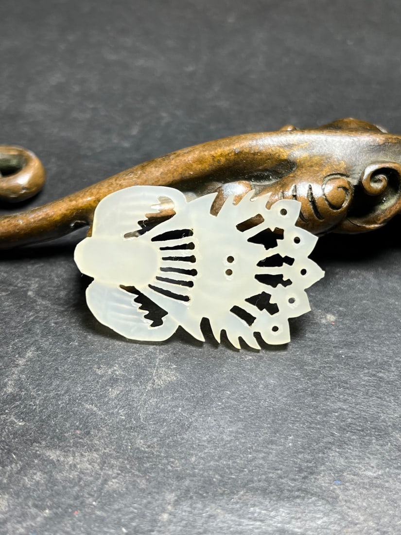 An Exquisite White Jade Phoenix Pattern Ornament - 6