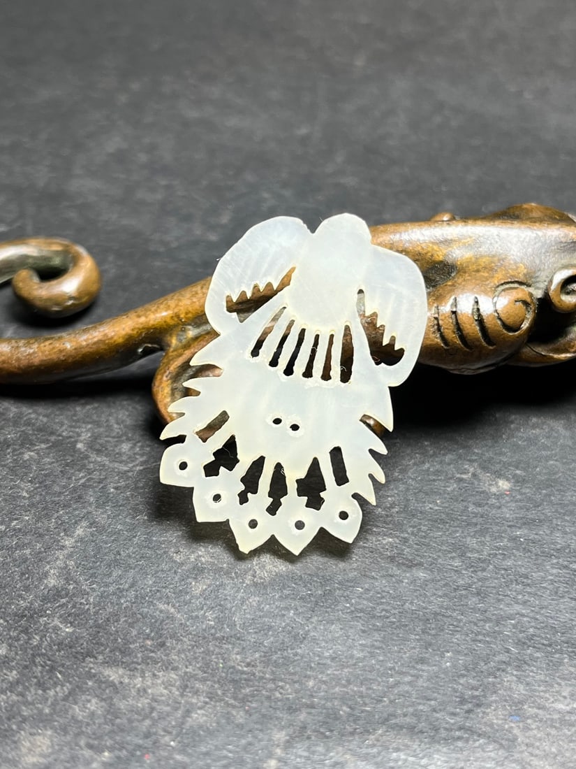 An Exquisite White Jade Phoenix Pattern Ornament - 7
