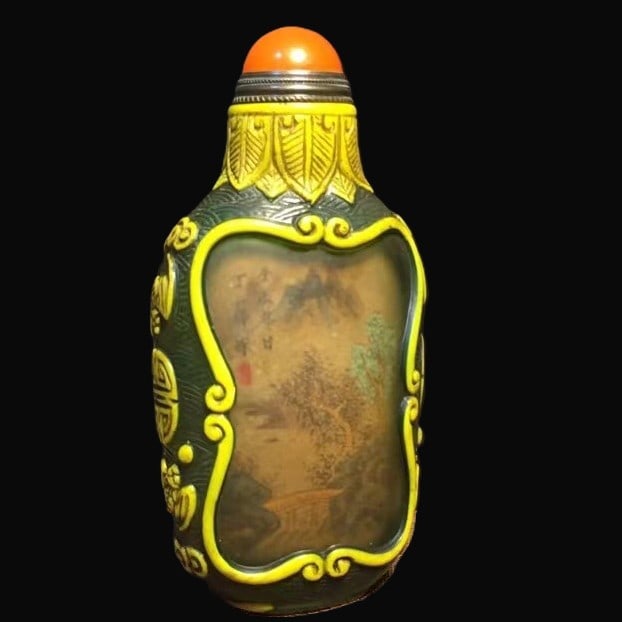 An Exquisite Glass Landscape Pattern Snuff Bottle - 7