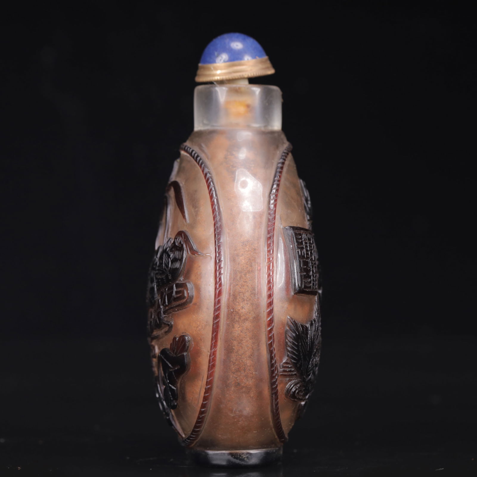 An Exquisite Glass Lotus Leaf Pattern Snuff Bottle - 3