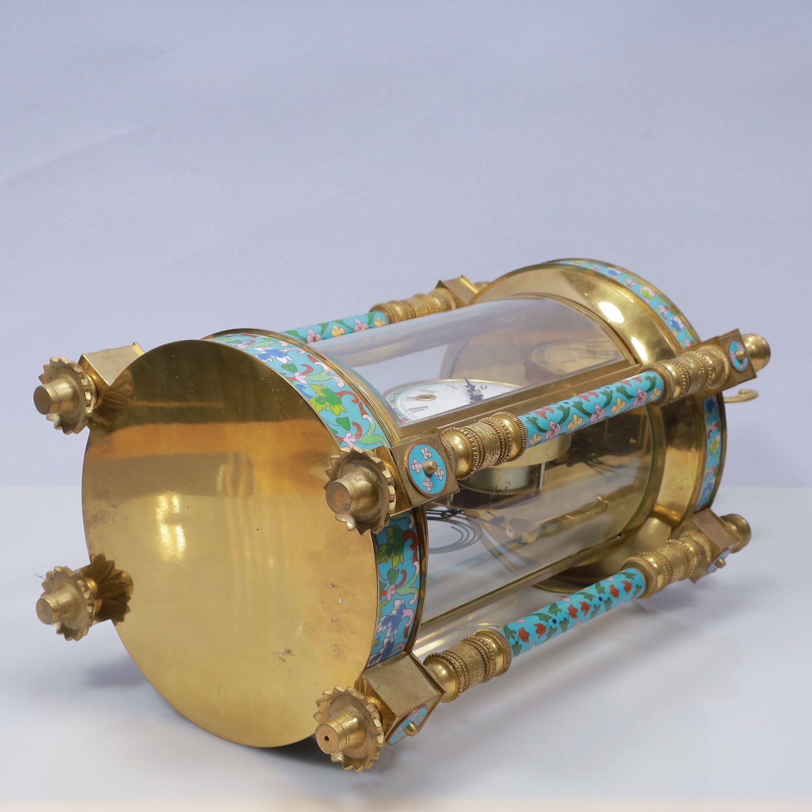 An Exquisite Cloisonne Flower Pattern Table Clock Ornament - 13