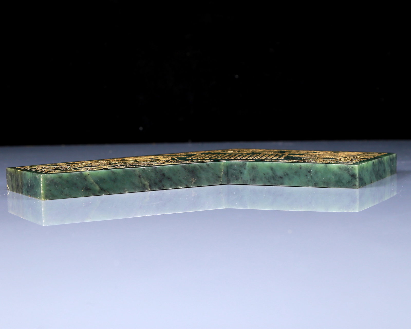 An Exquisite Jasper Painted Gold Dragon Pattern Table Screen - 14