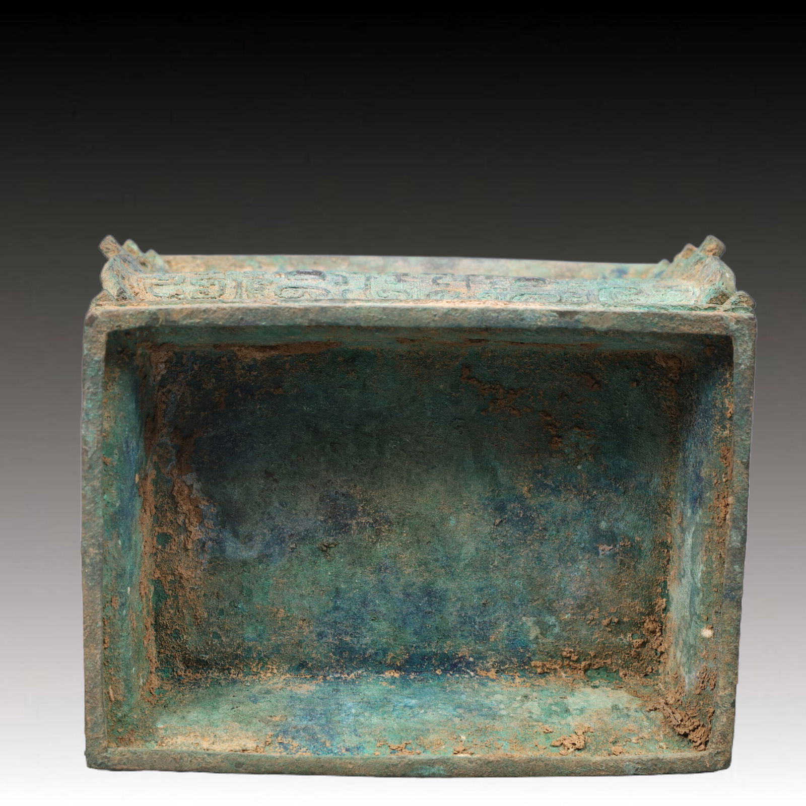 A Precious Bronze Beast-Face Pattern Jar with Cover - 9