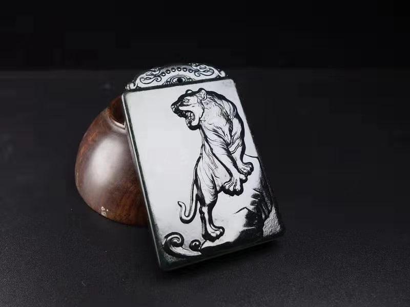 An Exquisite Cyan jade Tiger Pattern Pendant - 5