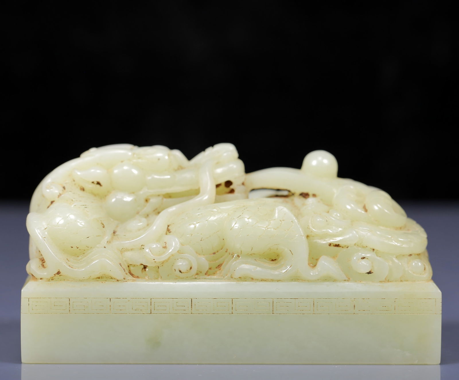 An Exquisite White Jade Dragon Pattern Seal - 6