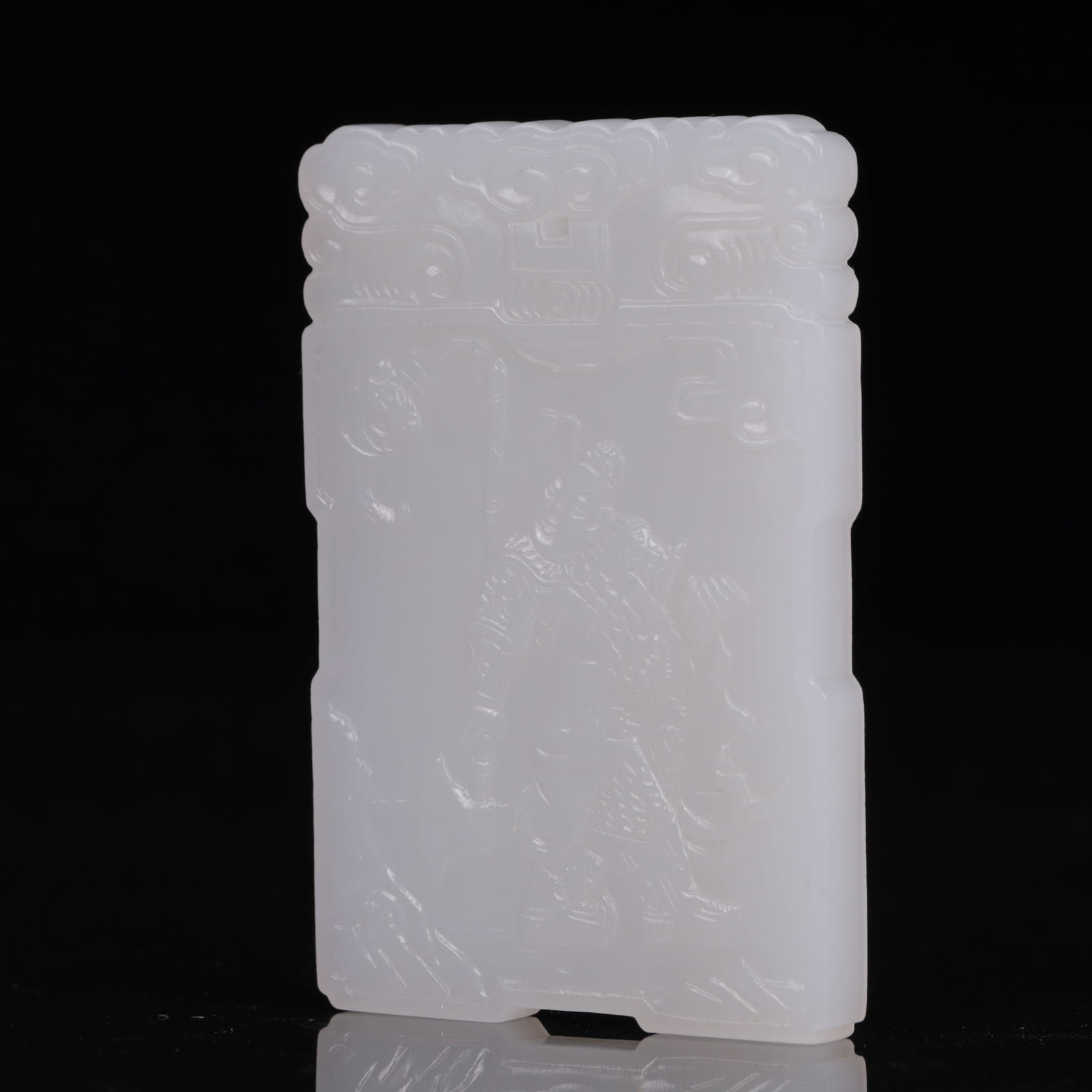 An Exquisite White Jade Figure Pattern Pendant - 2