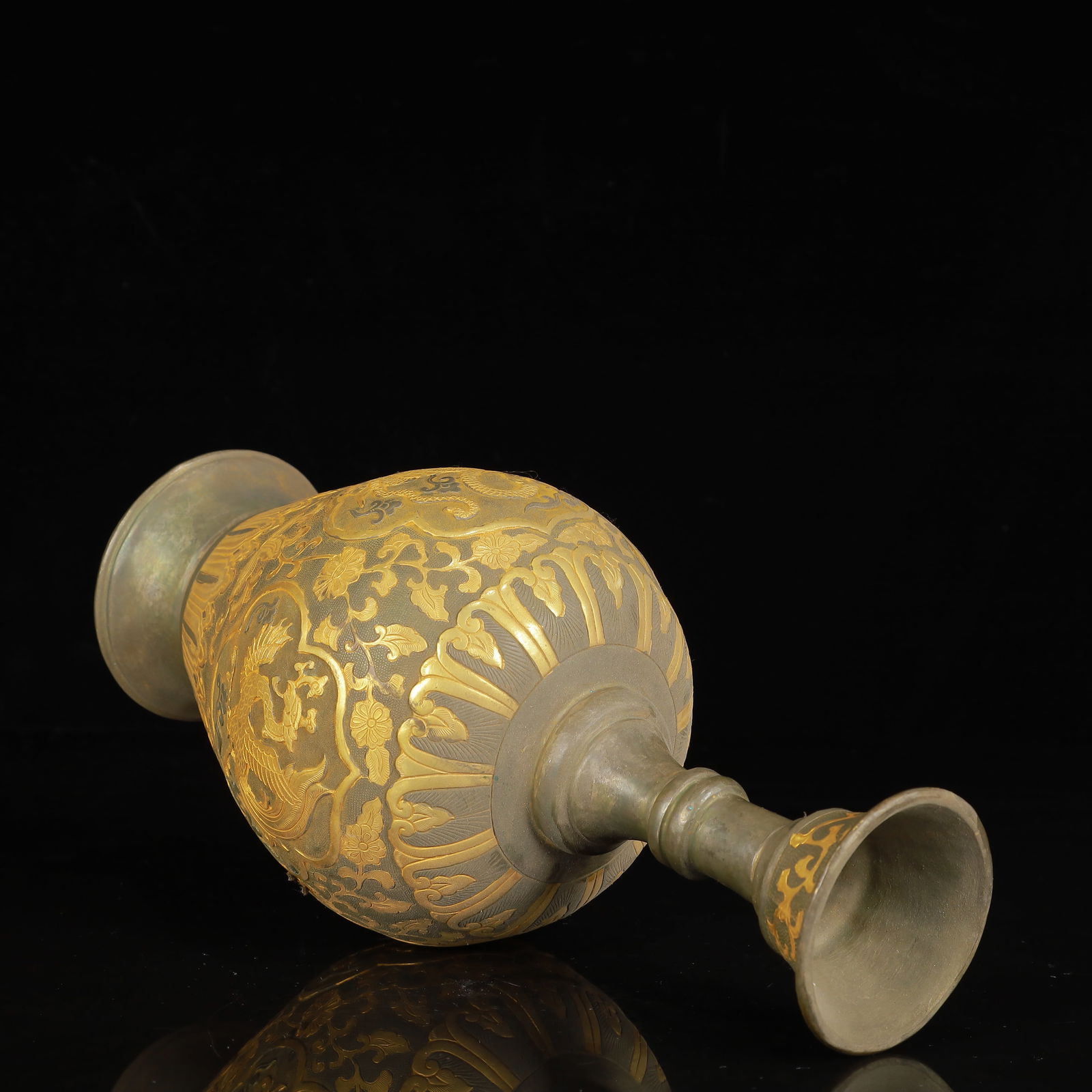 An Exquisite Gilt Silver Auspicious Beast Pattern Vase - 9