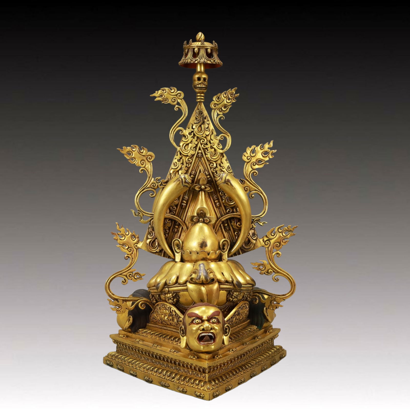 A Solemn Gilt Bronze Statue of Vajra: A Solemn Gilt Bronze Statue of Vajra,Ming Dynasty, China,Size:13inx22.4in,Weight:16350g 铜鎏金金刚像,中国明代
