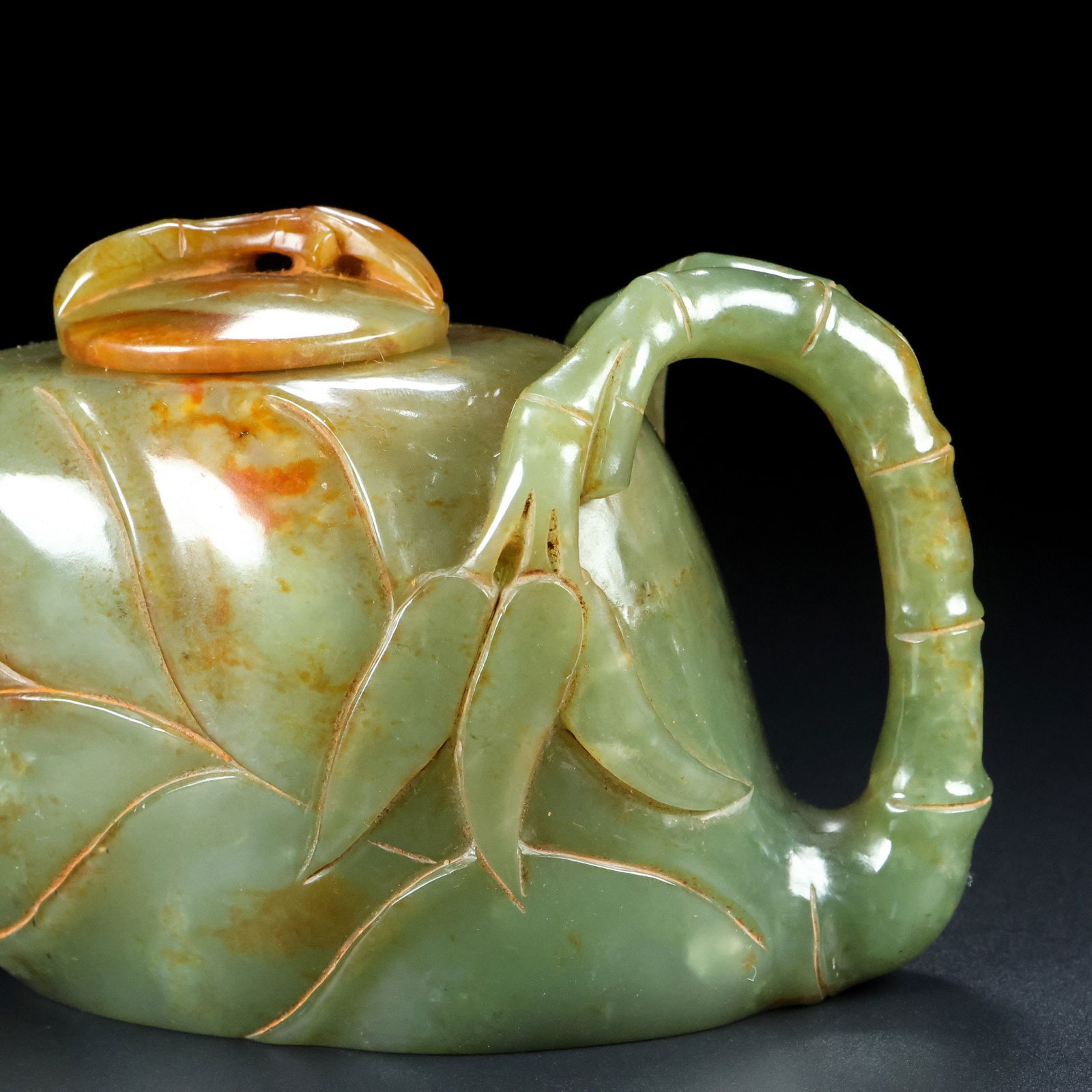 An Exquisite Jasper Bamboo Pattern Teapot - 8