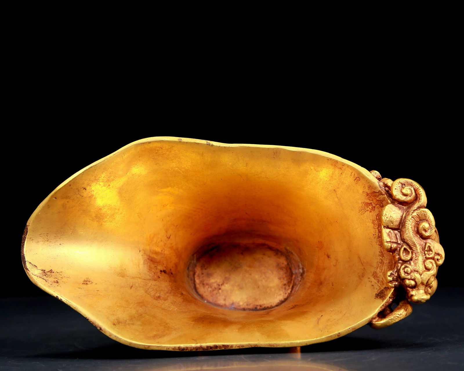 An exquisite gilt bronze cup with dragon pattern - 7