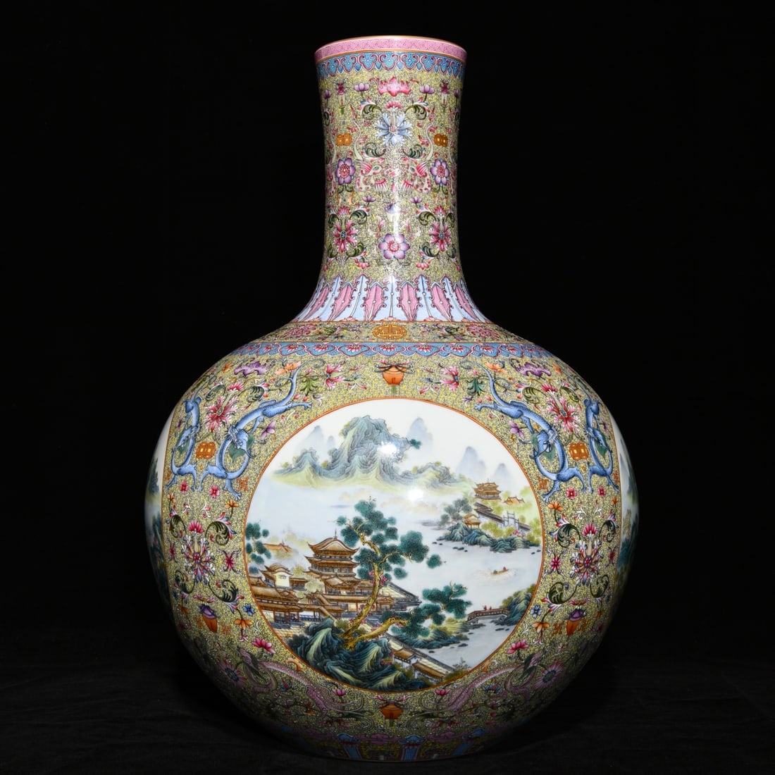 A Huge Enamel Landscape Pattern Vase - 2