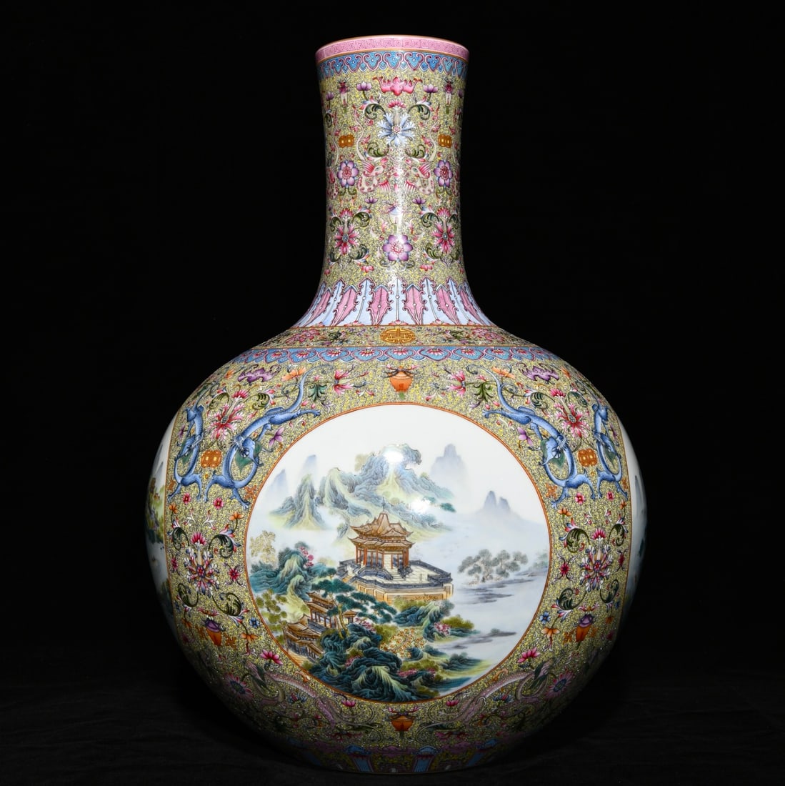 A Huge Enamel Landscape Pattern Vase - 3
