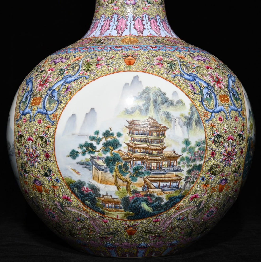A Huge Enamel Landscape Pattern Vase - 6