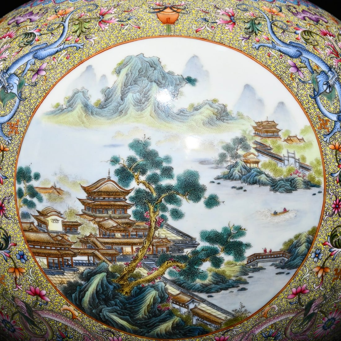 A Huge Enamel Landscape Pattern Vase - 8