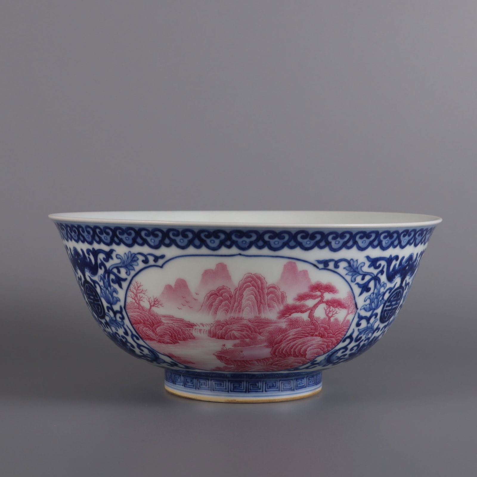 An Exquisite Blue and White Landscape and Figure Pattern Bowl: An Exquisite Blue and White Landscape and Figure Pattern Bowl,Qing Dynasty,China,Qianlong Six-character Mark,Size:3.1inx6.9in 