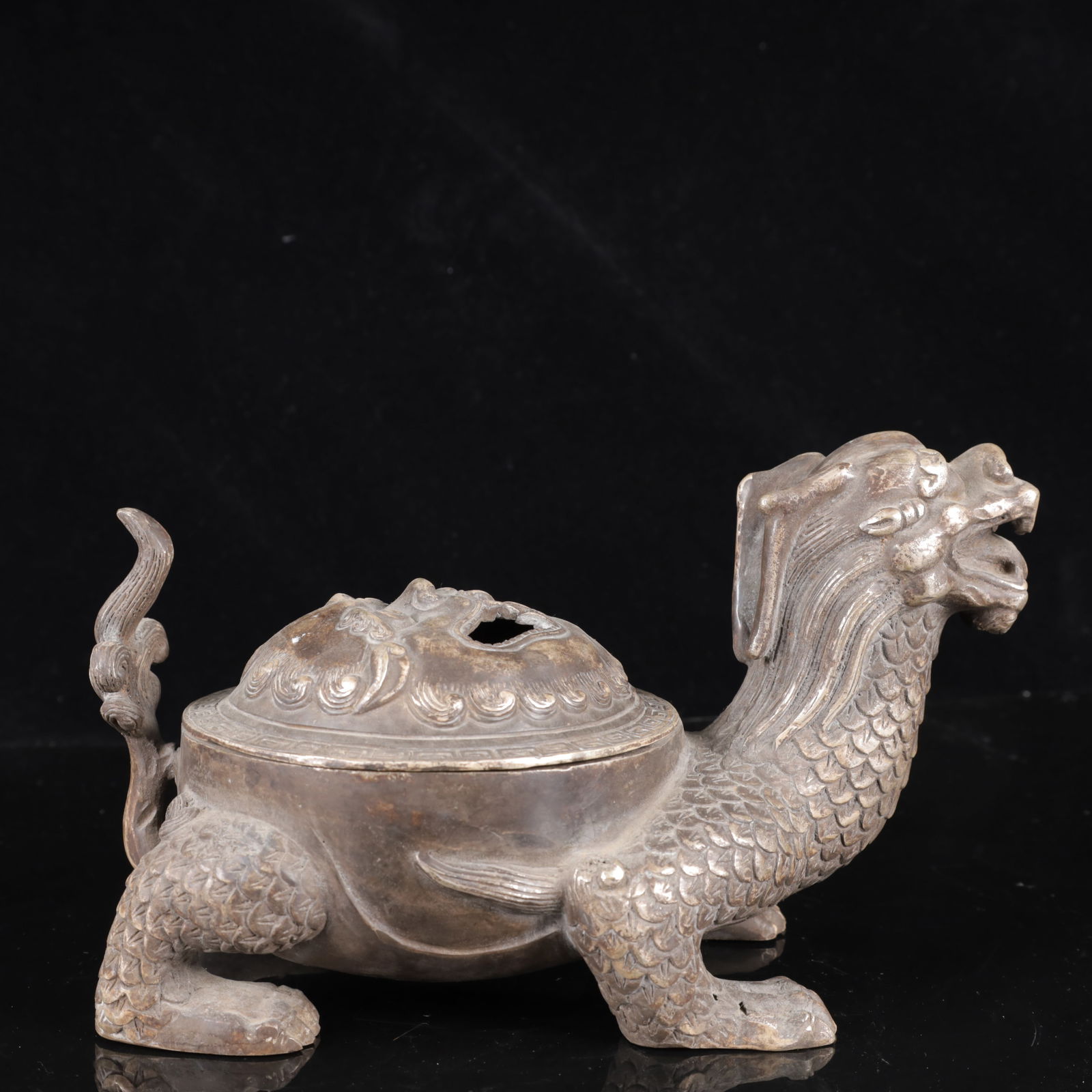 An Exquisite Silver-plated Dragon Pattern Censer (1 of 10)